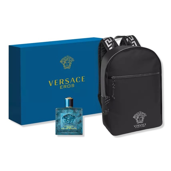 Versace Travel Bag Dylan Blue 3 Piece Gift Set with Medusa Head Bag Men 3.4  Oz